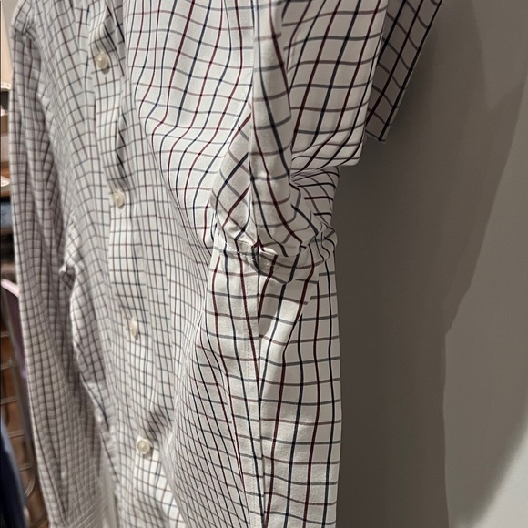 Bonobos Red & Blue Grid Pattern White Slim Fit Dress Shirt Neck 17 Sleeve 34 - Picture 8 of 12